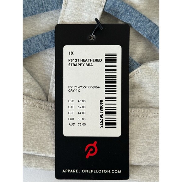 PELOTON Womens Gray Heathered Strappy Sports Bra Size 1X  NWT MSRP $46 - Picture 10 of 11